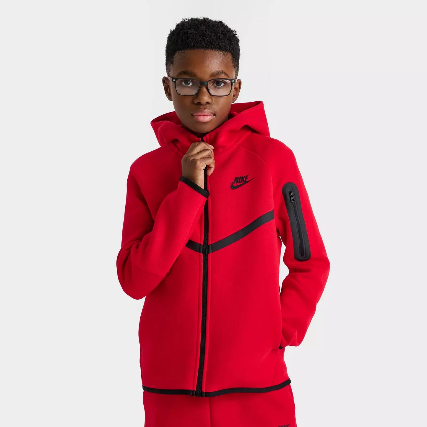 Sudadera con capucha y cremallera completa Nike Sportswear Tech Fleece para niños grandes