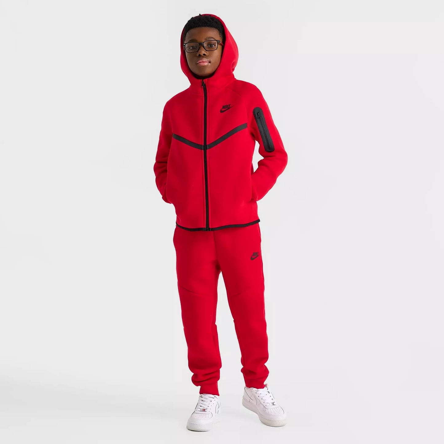 Sudadera con capucha y cremallera completa Nike Sportswear Tech Fleece para niños grandes