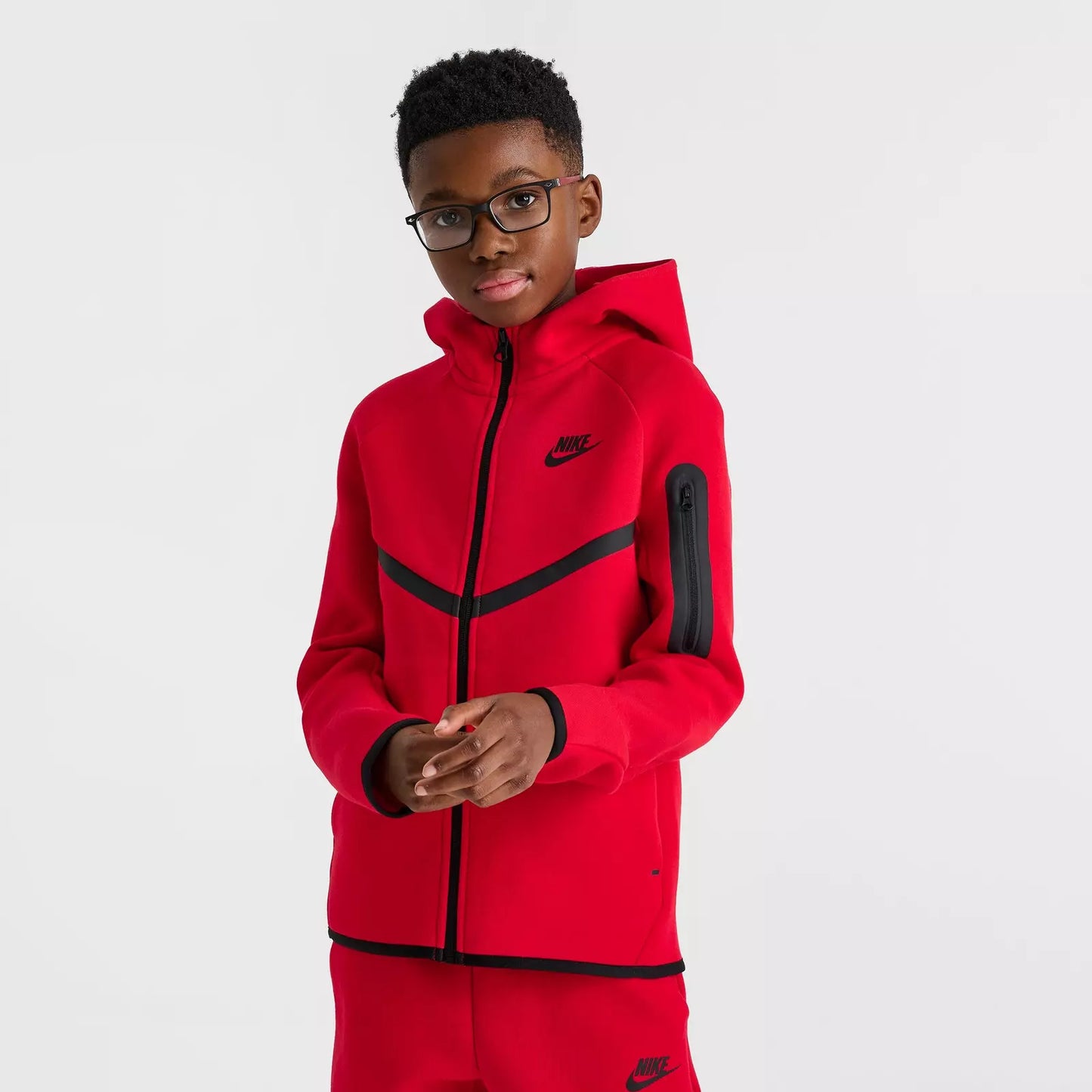 Sudadera con capucha y cremallera completa Nike Sportswear Tech Fleece para niños grandes