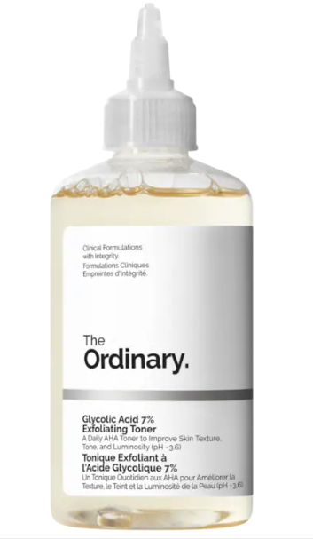 The Ordinary - Tónico exfoliante con ácido glicólico al 7 %, exfoliante superficial diario que suaviza la textura de la piel, unifica el tono y aumenta la luminosidad