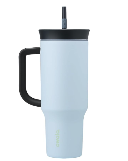 Owala Vaso de viaje aislado de acero inoxidable de triple capa con tapa resistente a derrames y popote 