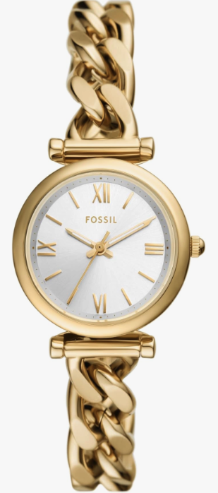 Fossil Reloj de tres manecillas de acero inoxidable Carlie Mini Quartz para mujer.