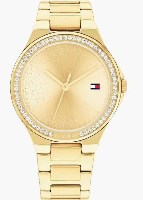 Tommy Hilfiger Reloj de vestir para mujer – Reloj de pulsera 3H brillante para ella – Adornos de cristal femeninos.