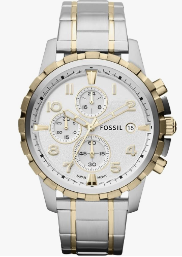 Fossil Dean - Reloj de vestir para hombre con cronógrafo y pulsera de acero inoxidable