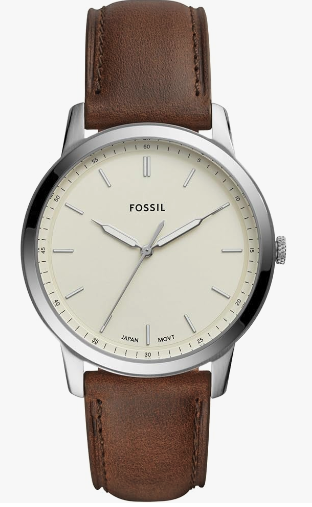 Fossil - Reloj casual de cuarzo, minimalista, de acero inoxidable y delgado para hombre