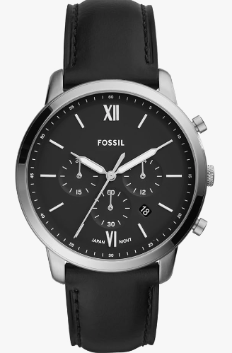 Fossil Neutra Reloj cronógrafo para hombre con pulsera de acero inoxidable o correa de cuero auténtico