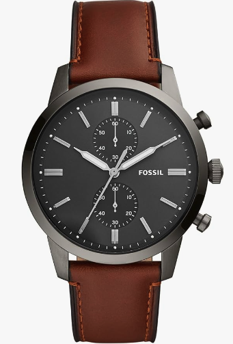Fossil Townsman - Reloj cronógrafo de cuarzo, casual, de acero inoxidable y cuero, para hombre