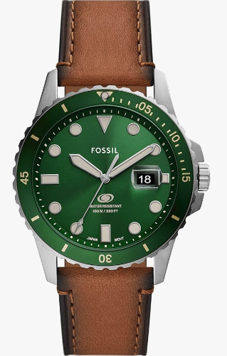 Fossil Reloj deportivo para hombre con correa de acero inoxidable, silicona o cuero