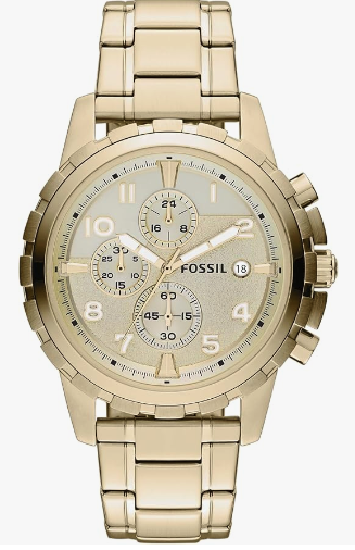 Fossil Dean - Reloj de vestir para hombre con cronógrafo y pulsera de acero inoxidable