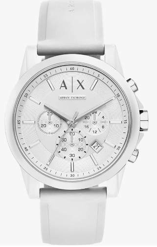 AX Armani Exchange - Reloj cronógrafo para hombre con correa de cuero, acero inoxidable o silicona