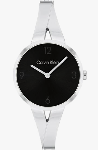 Calvin Klein Joyful - Pulsera de acero inoxidable con reloj de cuarzo 2H para mujer, resistente al agua, eslabones ajustables para un ajuste personalizado, plateado