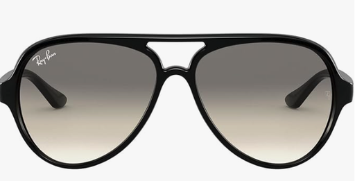 Ray-Ban RB4125 Cats 5000 Aviator Gafas de sol,Color: Negro/Gris degradado claro