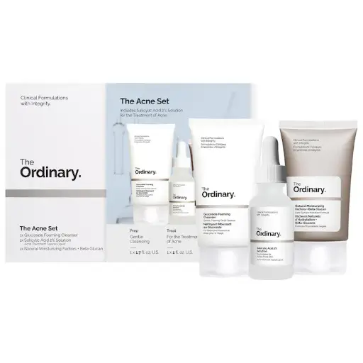 The ordinary - conjunto para el acné, set que ofrece un régimen completo para pieles propensas al acné, que ha demostrado ayudar a disminuir la apariencia de las imperfecciones