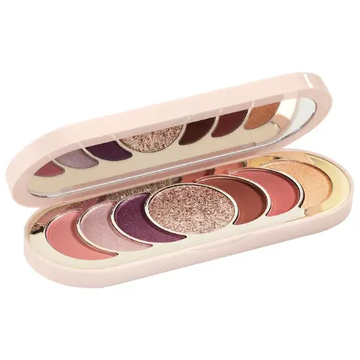 Rare Beauty by Selena Gomez Discovery Eyeshadow Palette - Give Yourself Grace, una elegante paleta de sombras de ojos con siete tonos intensos y rosados ​​en una gama de acabados duraderos y resistentes a las arrugas