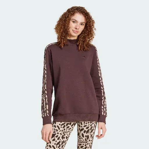 ADIDAS - Sudadera Essentials con estampado animal de 3 rayas para mujer