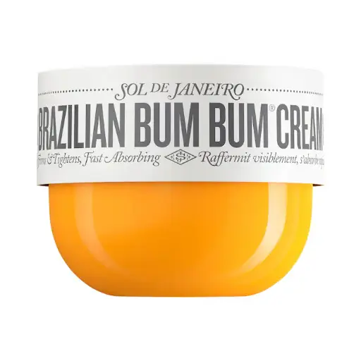 Sol de Janeiro Brazilian Bum Bum Visibly Firming Refillable Body Cream, una crema corporal icónica, de rápida absorción, que tensa visiblemente la piel con guaraná rico en cafeína, infundido con el aroma cálido y gourmand de Cheirosa '62
