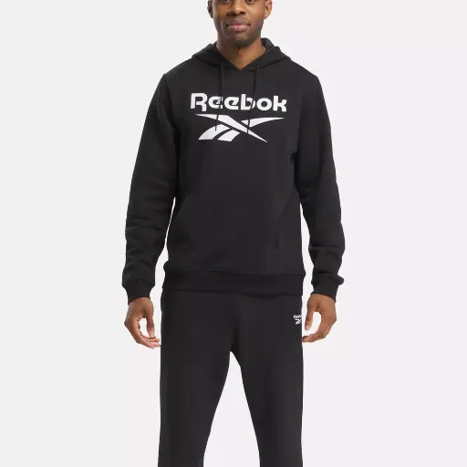 REEBOK - Sudadera con capucha y logotipo apilado Reebok Identity Fleece