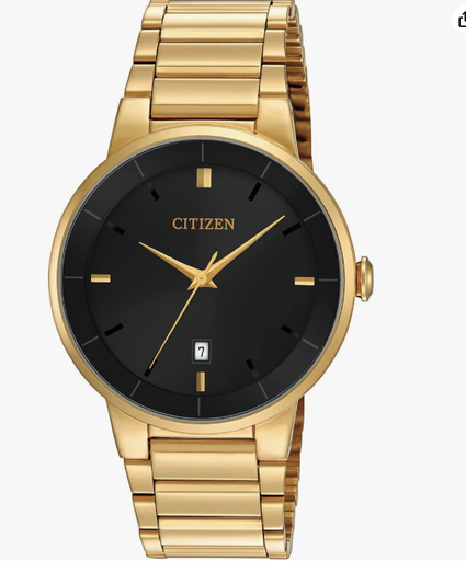 Citizen Reloj de cuarzo para hombre, acero inoxidable, clásico, tono dorado